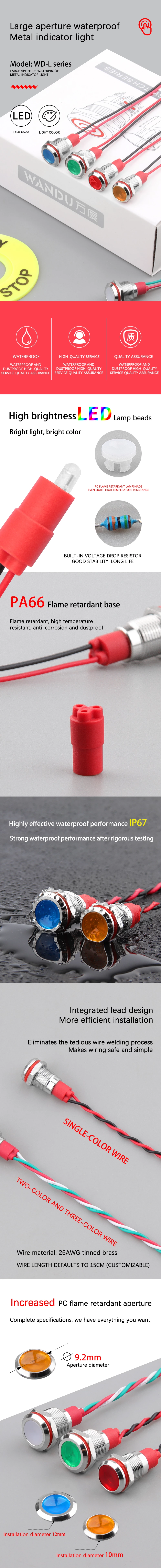 WD10/12L Series Large Aperture Indicators