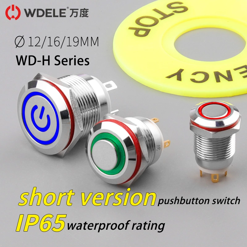 H-Series Reset Metal Pushbutton Switches With Lamps