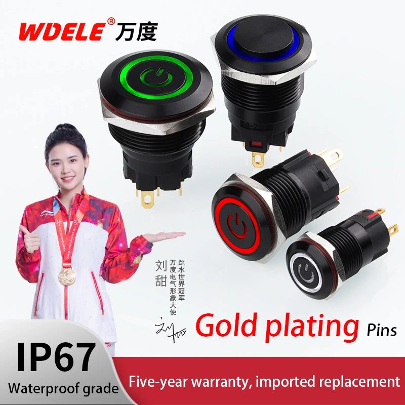 WD-A Series Oxidized Black Metal Pushbutton Switches