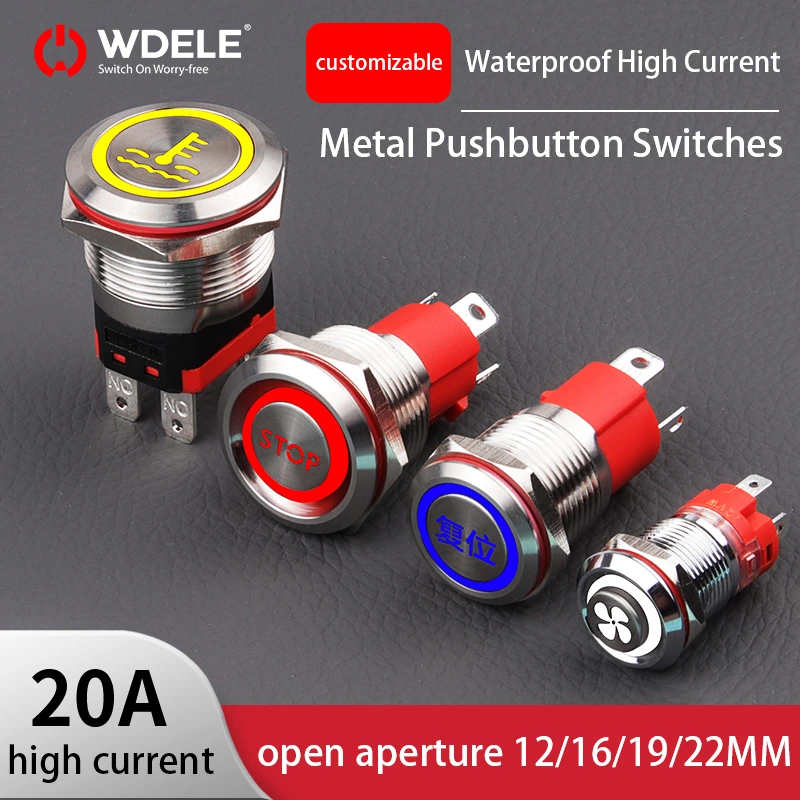 WD-D Series Customized High Current Metal Pushbuttons