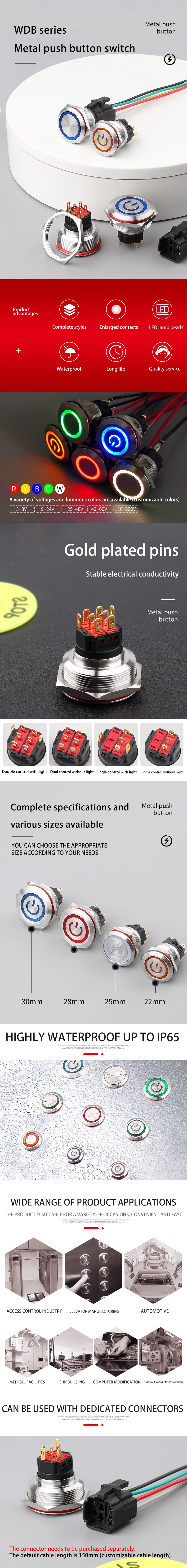 WD-B Series Metal Pushbutton Switches
