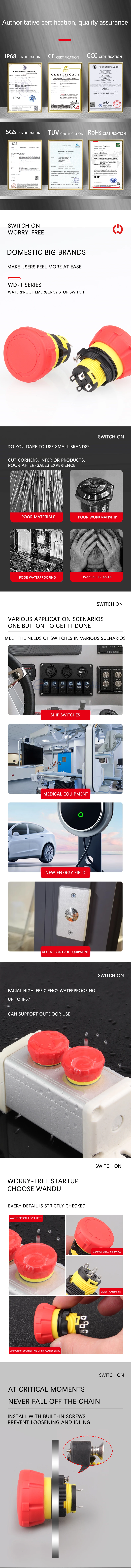 WD16M Plastic Waterproof Emergency Stop